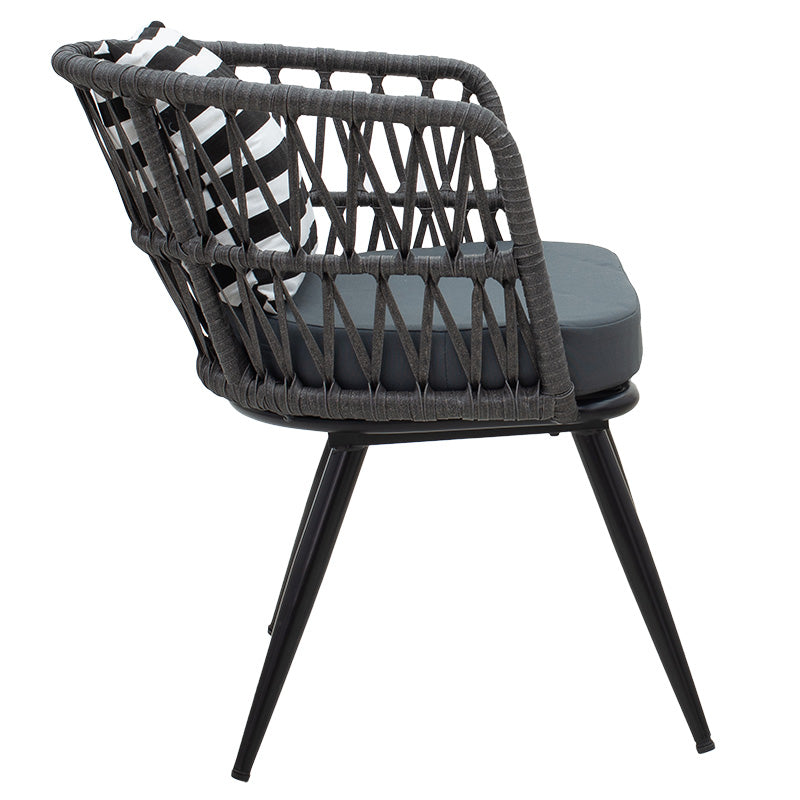 Fotoliu Naoki metal negru-pe Gri-perna, negru/alb, 65x62x77 cm, detaliu produs