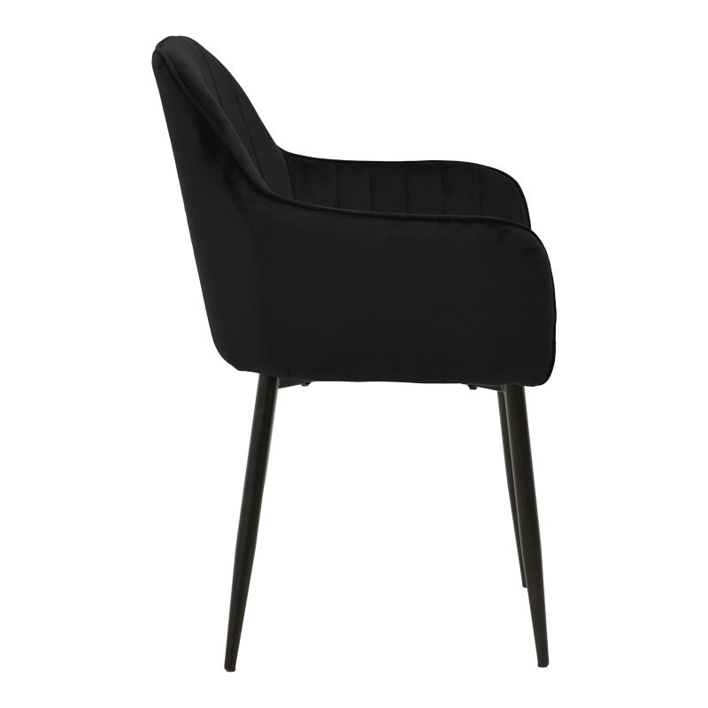Fotoliu Noor, Catifea, Neagra, 58x58x86 cm - Negru