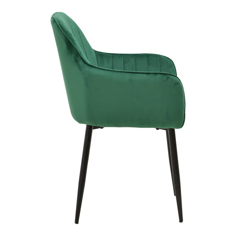 Fotoliu Noor, Catifea, Neagra, 58x58x86 cm - Verde