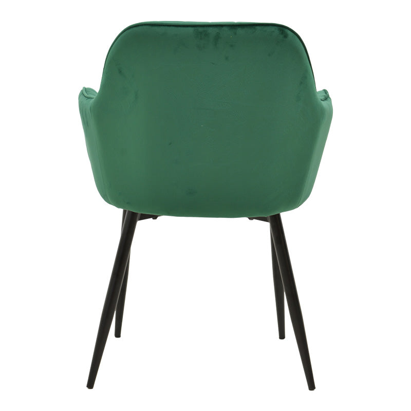 Fotoliu Noor, Catifea, Neagra, 58x58x86 cm - Verde