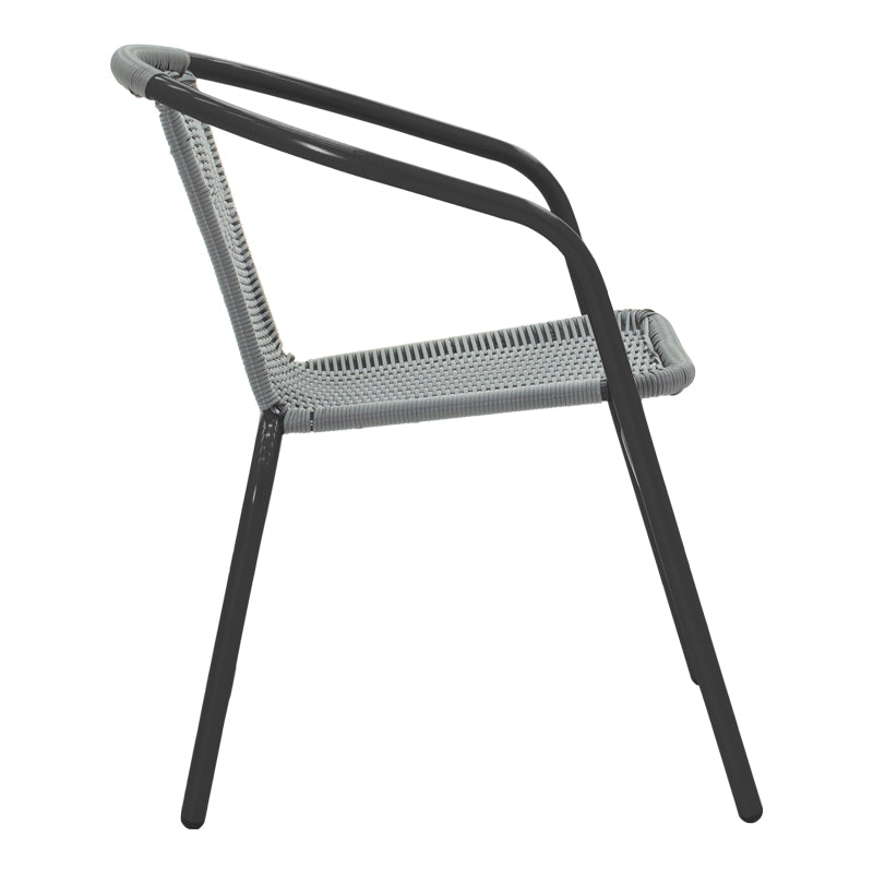 Fotoliu Obbi din metal negru-Gri, deschis, 54x56x73 cm