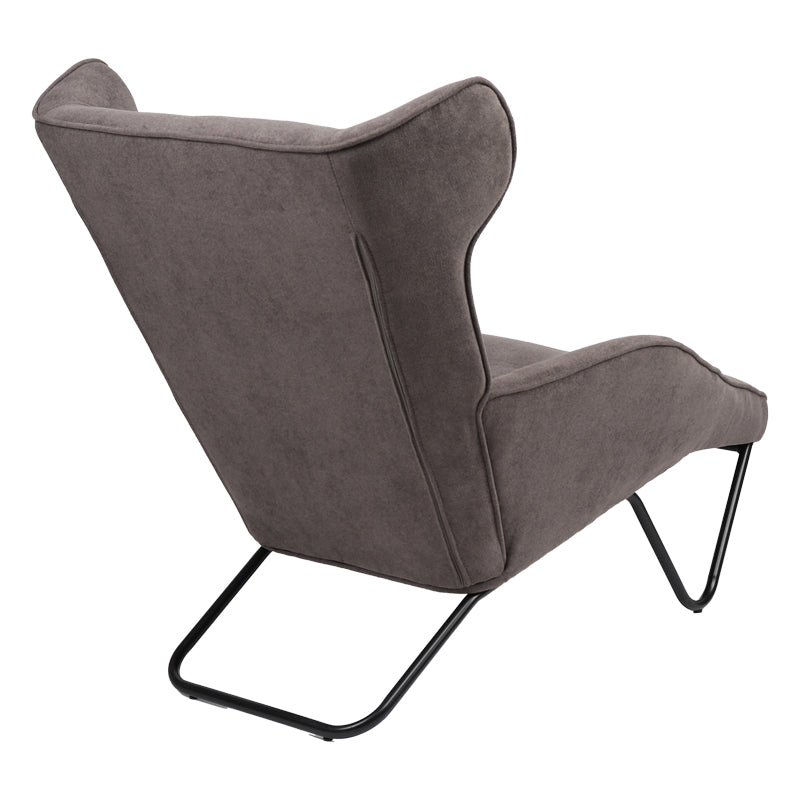 Fotoliu Relax Totely din tesatura de Gri si metal negru cu picior, negru, 74x122x90 cm