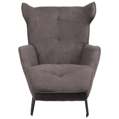 Fotoliu Relax Totely din tesatura de Gri si metal negru cu picior, negru, 74x122x90 cm, foto produs