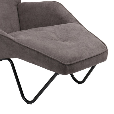 Fotoliu Relax Totely din tesatura de Gri si metal negru cu picior, negru, 74x122x90 cm, foto produs 7