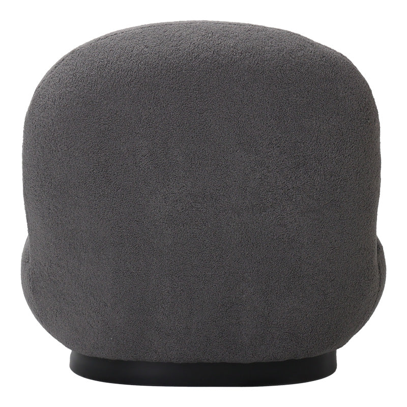 Fotoliu Rosalie, tesatura Teddy Bej, Baza, Neagra, 85x82x77 cm - Gri