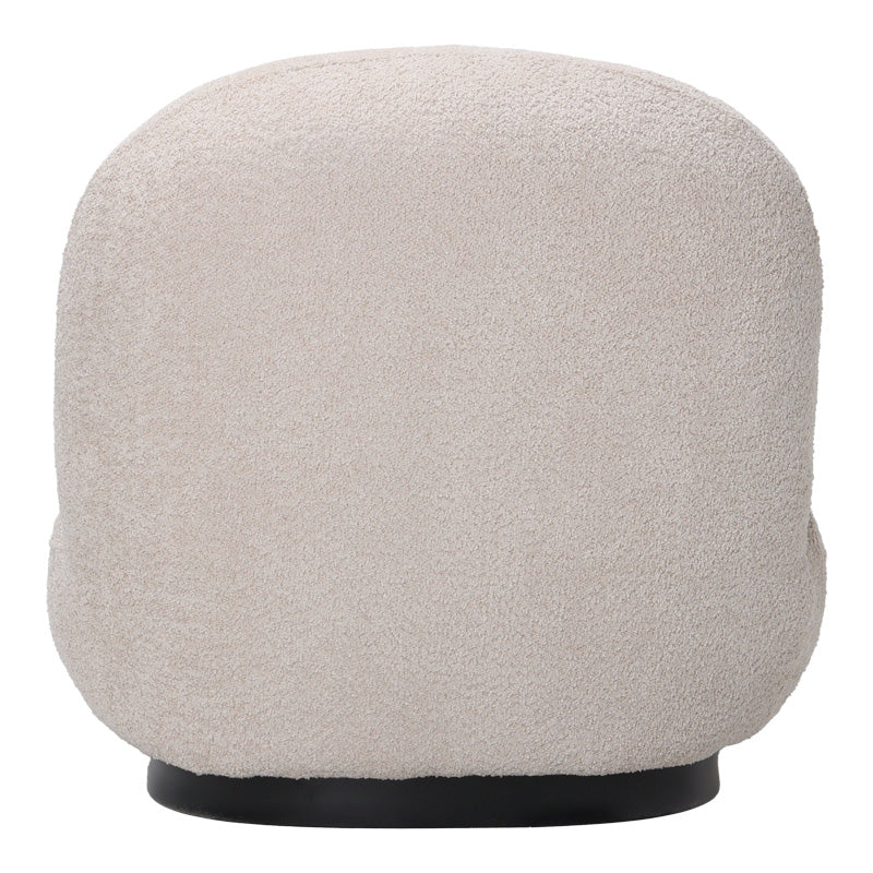 Fotoliu Rosalie, tesatura Teddy Bej, Baza, Neagra, 85x82x77 cm - Bej
