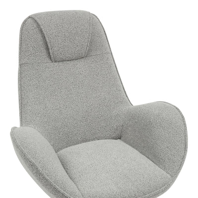 Fotoliu rotativ Flago boucle tesatura, Gri deschis, 85x88x104 cm, foto produs 6
