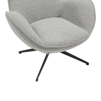 Fotoliu rotativ Flago boucle tesatura, Gri deschis, 85x88x104 cm, foto produs 7