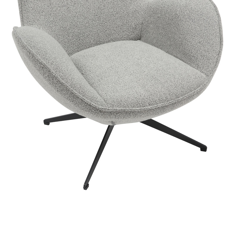 Fotoliu rotativ Flago boucle tesatura, Gri deschis, 85x88x104 cm, foto produs 7