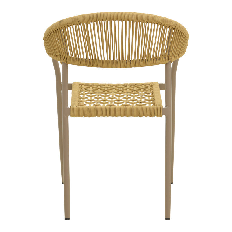Scaun exterior Ammos, aluminiu si franghie PE, 56x62x82 cm - Maro