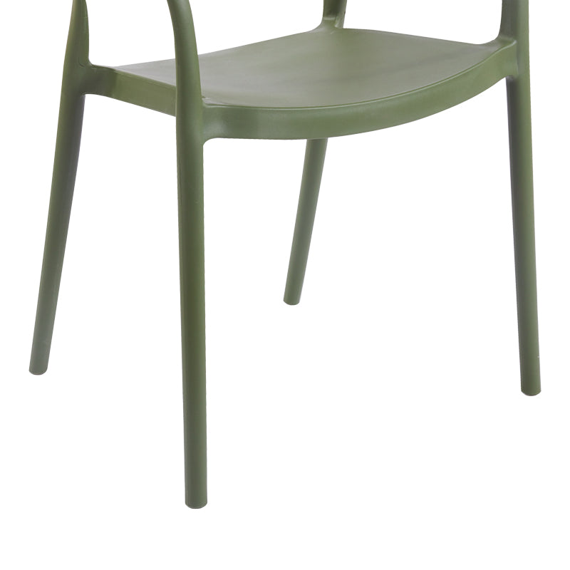 Fotoliu stivuibil Ankara, ratan -PE, alb-natural, 54x55x77 cm - Verde
