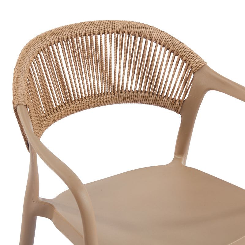 Fotoliu stivuibil cu design ratan PE, Model Ankara, moka-natural, Maro, 54x55x77 cm