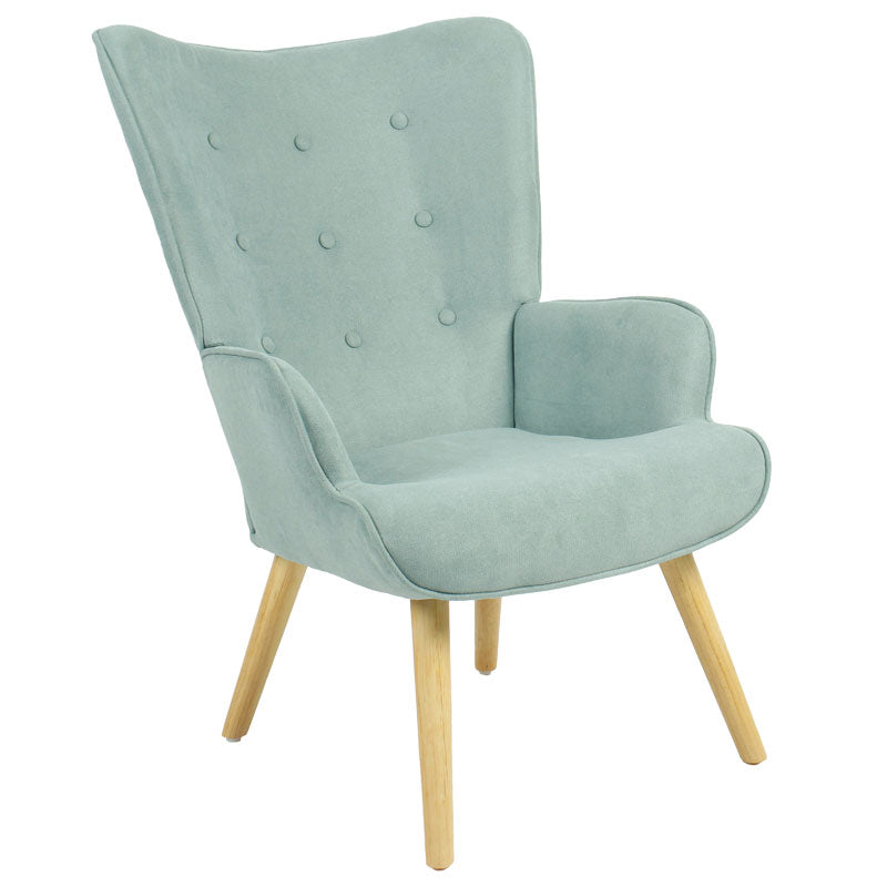 Fotoliu Tesatura fluffy verde aprins-Natural 75x69x96cm