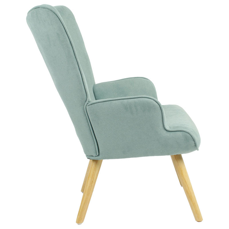 Fotoliu Tesatura fluffy verde aprins-Natural, 75x69x96 cm, detaliu produs
