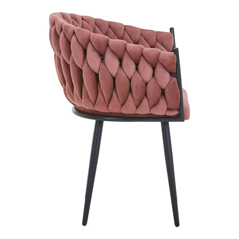 Scaun Vivian, Catifea, Metal, Negru, 61x55x80 cm