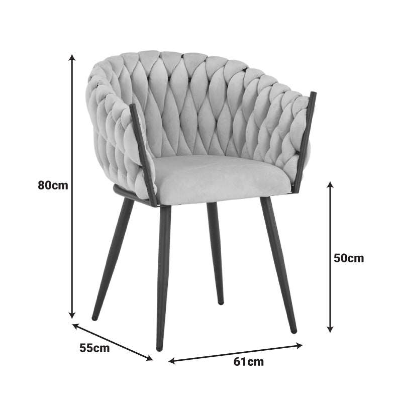 Scaun Vivian, Catifea, Metal, Negru, 61x55x80 cm