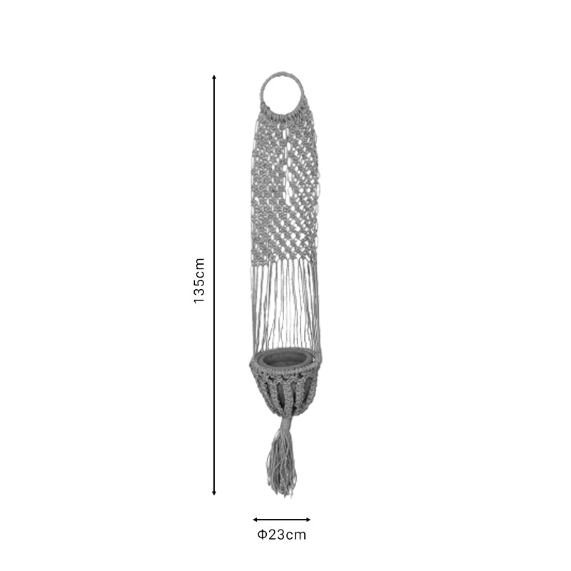 Ghiveci suspendat Aerial iuta, Natural, D23x135 cm, detaliu produs