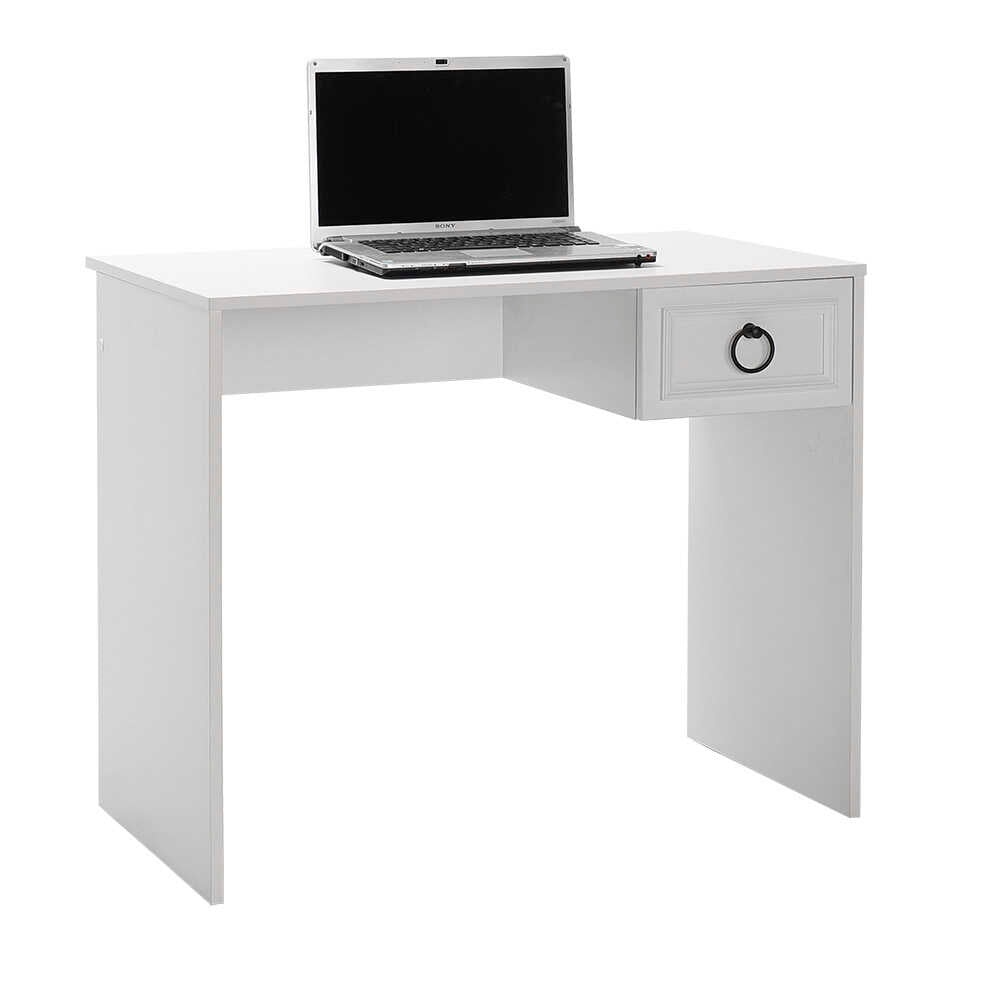 Birou Adore Hampton, cu sertar, Alb, 90x75x51 cm
