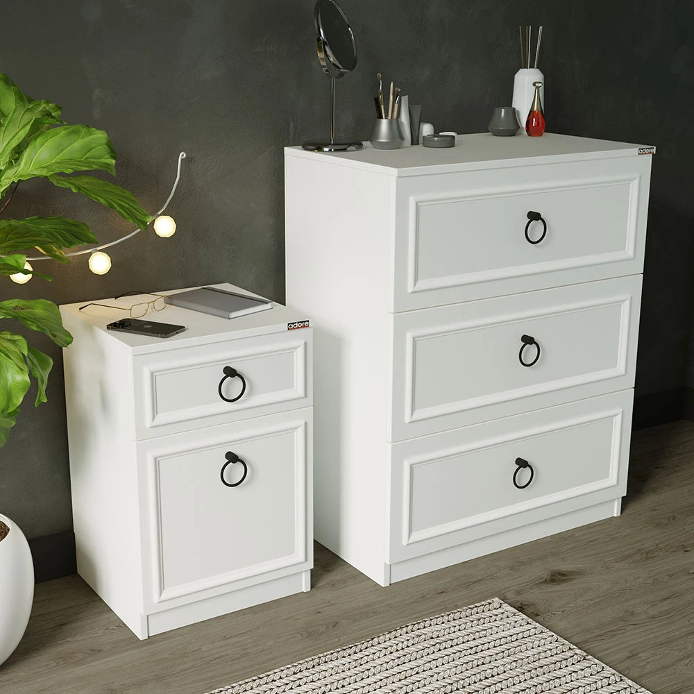 Noptiera Adore Hampton, 2 sertare, 45 x 63 x 38 cm