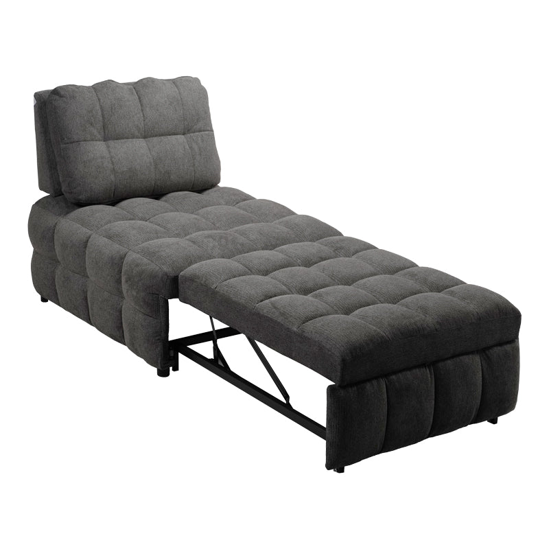 Jelica fotoliu-bed cu gri stofă, Gri - Negru, 88x110x86 cm
