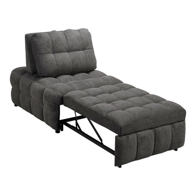 Jelica fotoliu-bed cu gri stofă 88x110x86cm, Gri-Negru, variantă Gri-Negru