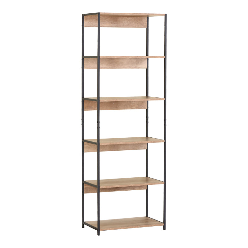 Kaliano stejar-negru metal Bibliotecă, 60x35x177 cm