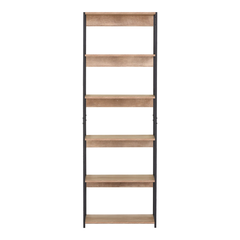 Kaliano stejar-negru metal Bibliotecă, 60x35x177 cm