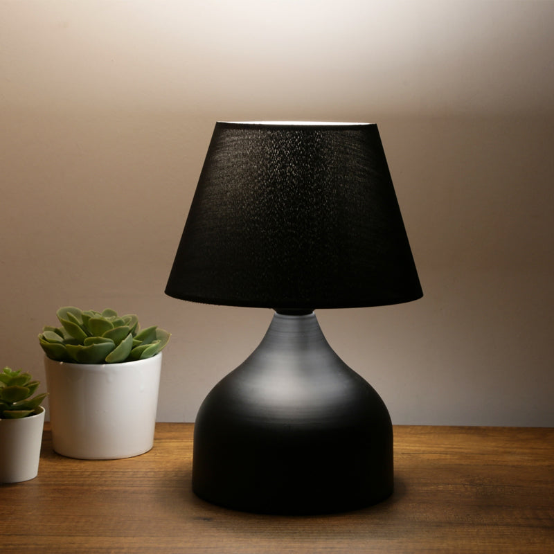 Lampa de Masa PWL-1068, neagra-bej, D22x32 cm - Negru