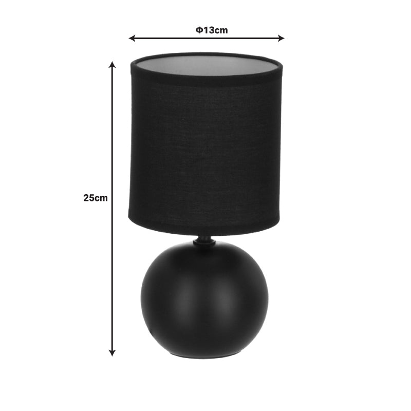 Lampa de masa PWL-1210, Ceramica, Negru, D13x25 cm