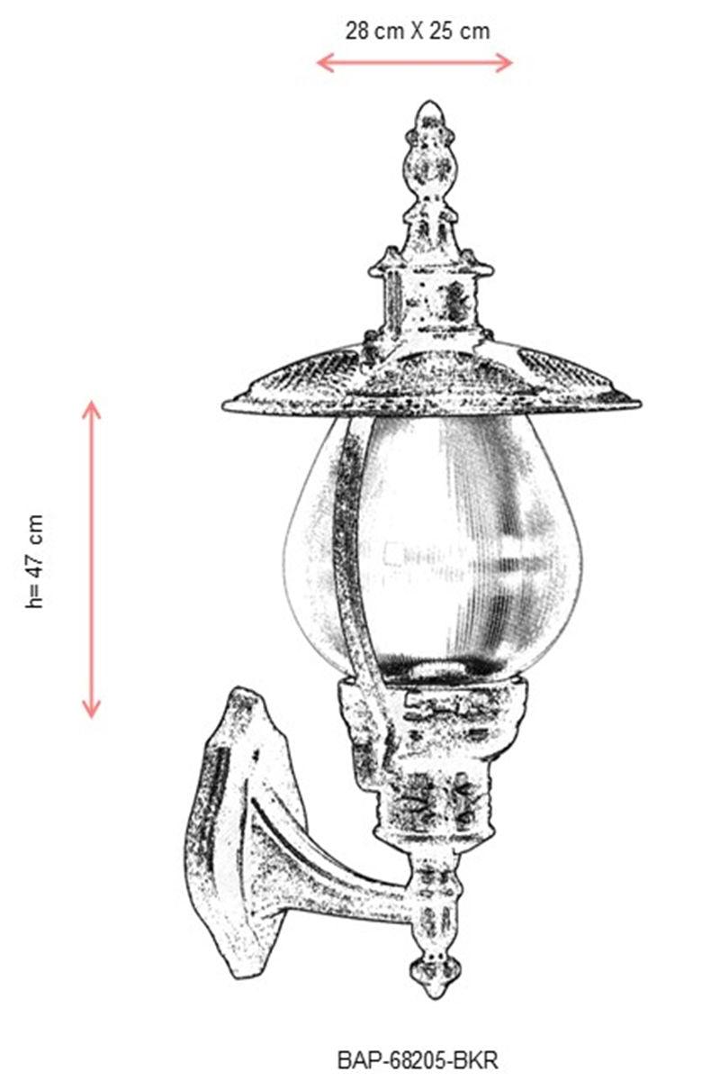 Lampă de perete de exterior BAP 767889 Outdoor Wall Lamp, Maro, 28x47x25 cm