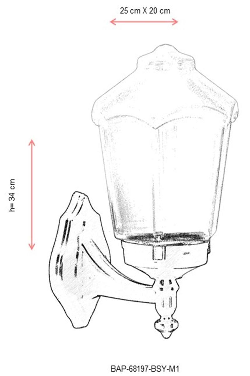 Lampă de perete de exterior BAP 999 Outdoor Wall Lamp, Negru, 25x34x20 cm
