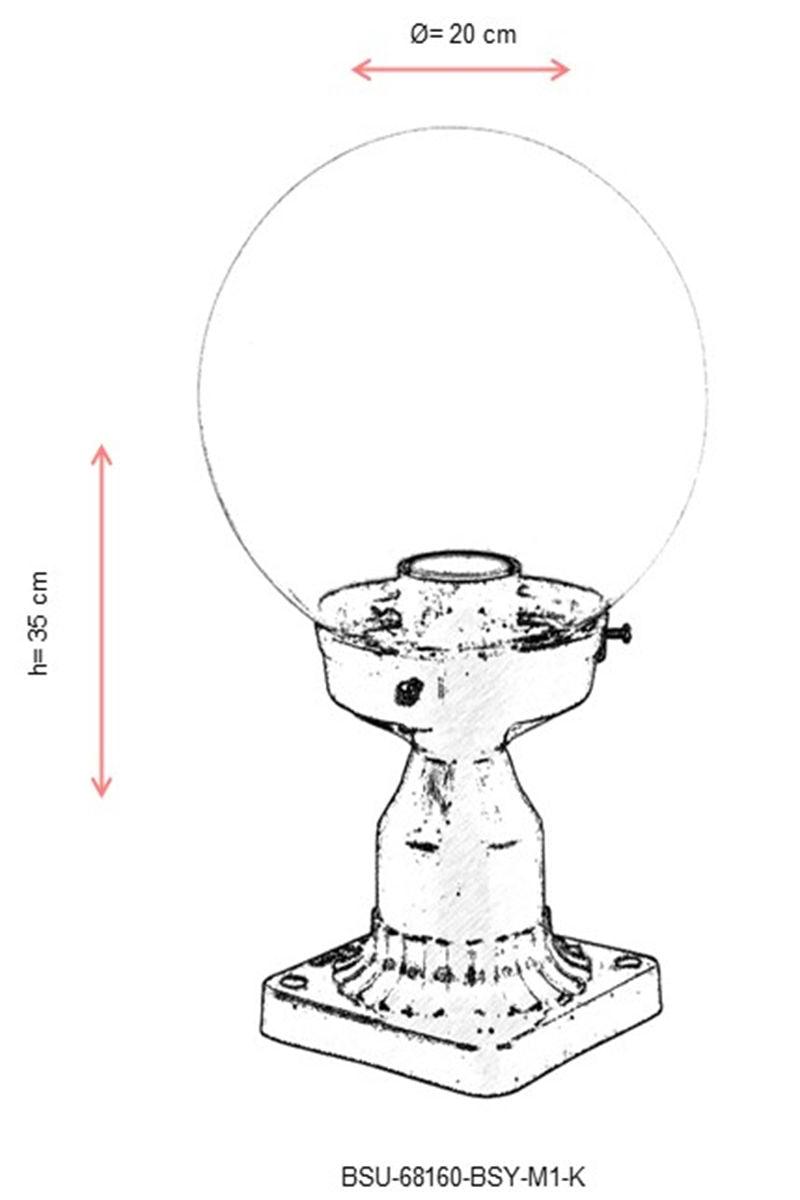 Lampă de perete de exterior BSU 6 Outdoor Wall Lamp, Negru, 20x35x20 cm