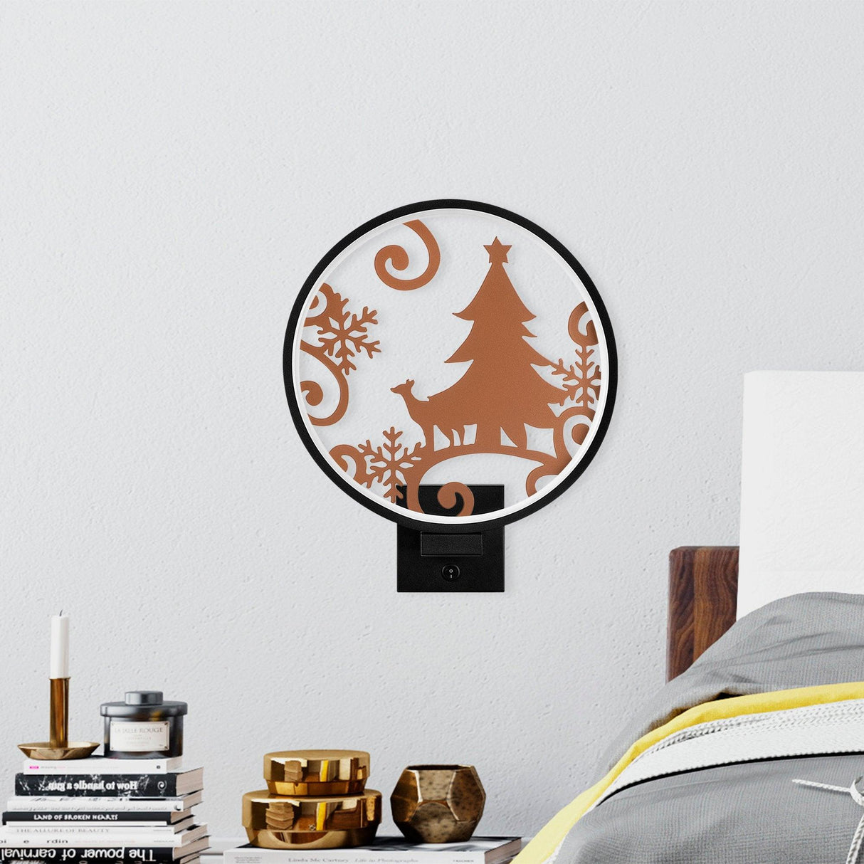 Lampă de perete XMAS19, Negru, 10x36x30 cm