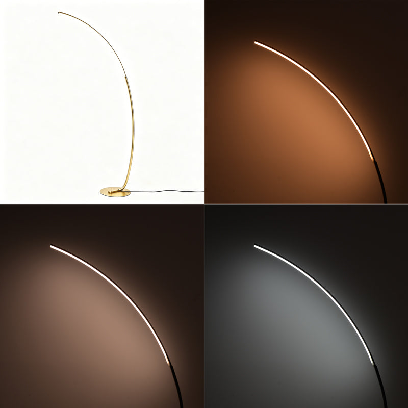 Lampa de podea Archer, Metal, 70x28x165 cm - Auriu