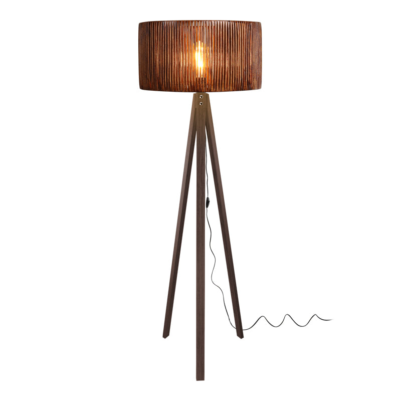 Lampa de podea Carner, MDF, Nuc, D45x155 cm