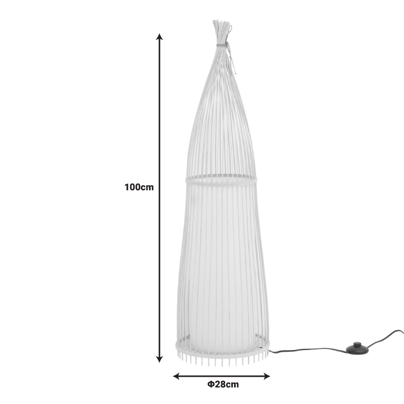 Lampa de podea Florance bambus, Natural, D28x100 cm, perspectiva suplimentara