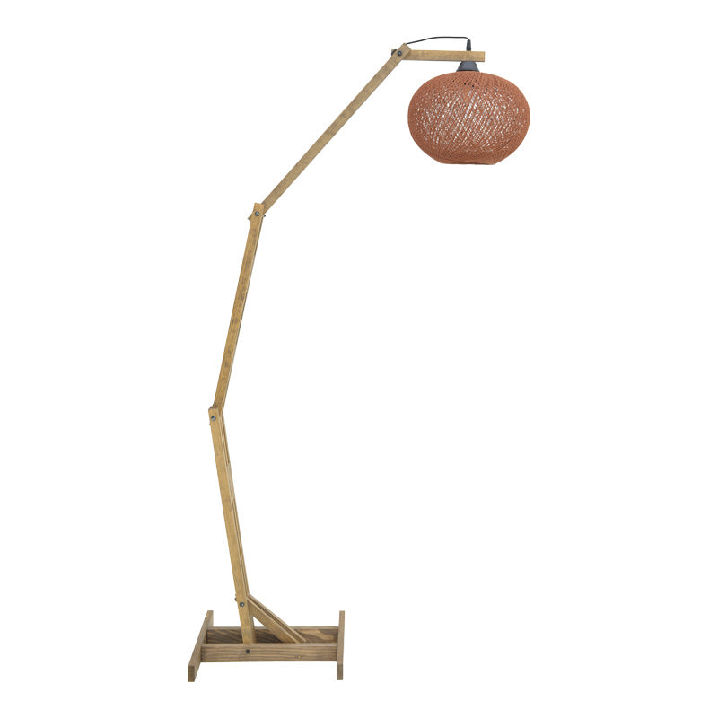 Lampa de podea Gaia din lemn, maro, 20x50x160 cm, detaliu produs