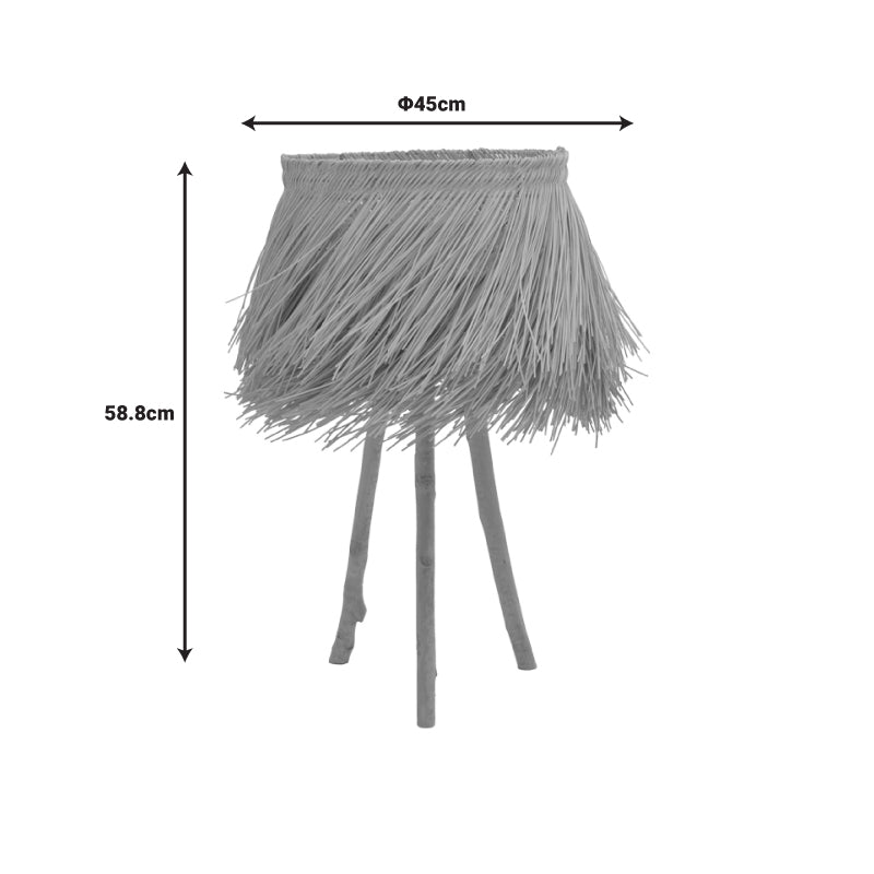Lampa de podea Herfo ratan, Natural, D45x59 cm, perspectiva suplimentara