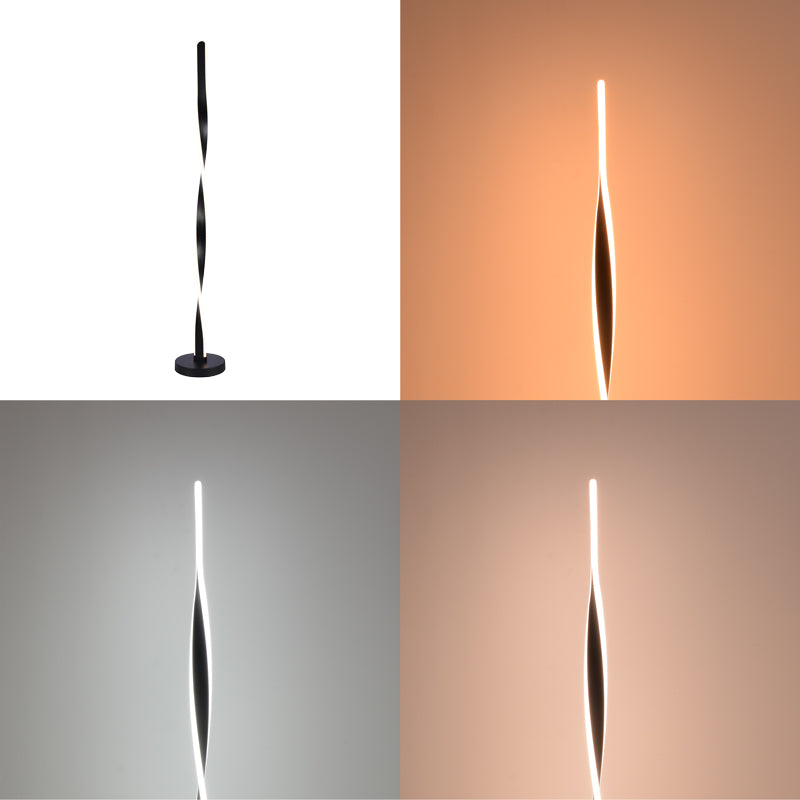 Lampa de podea Jounko, Metal, D20x130 cm - Negru