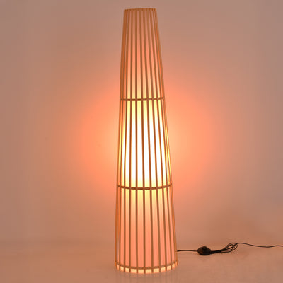 Lampa de podea Nanto bambus, Natural, D29x120 cm, imagine suplimentara