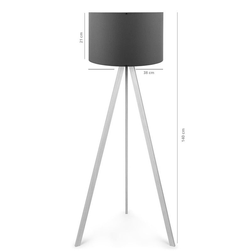 Lampadar PWL-1060, MDF si textil, D38x140 cm - Natural-Antracit
