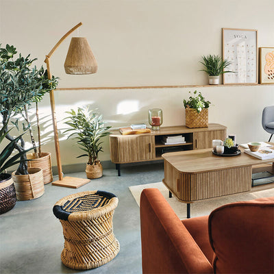 Lampa de podea Sean bambus, bej, 52x30x158 cm, detaliu produs