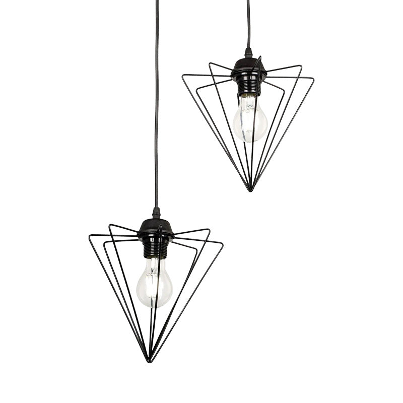 Lampa de tavan cu doua becuri Tebour, metal, Negru, 30x30x70 cm