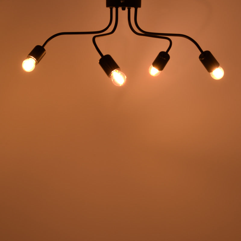 Lampa de tavan cu functie Luchter, metal, negru, 60x60x15 cm