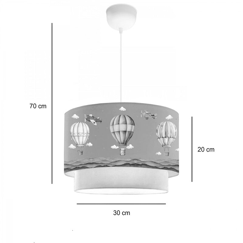 Lampa de tavan pentru copii Balon nuante de verde-crem, D30x20 cm