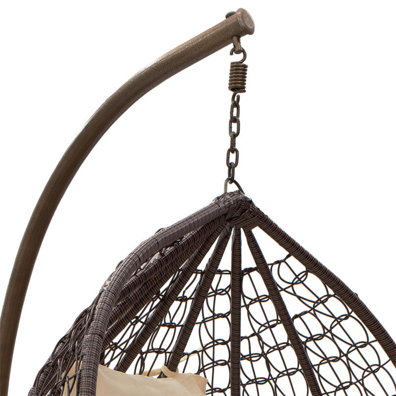 Leagan Zafer metal-pp maro-bej perna, 106x68x120 cm