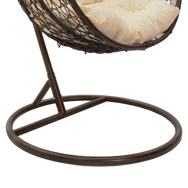 Leagan Zafer metal-pp maro-bej perna, 106x68x120 cm