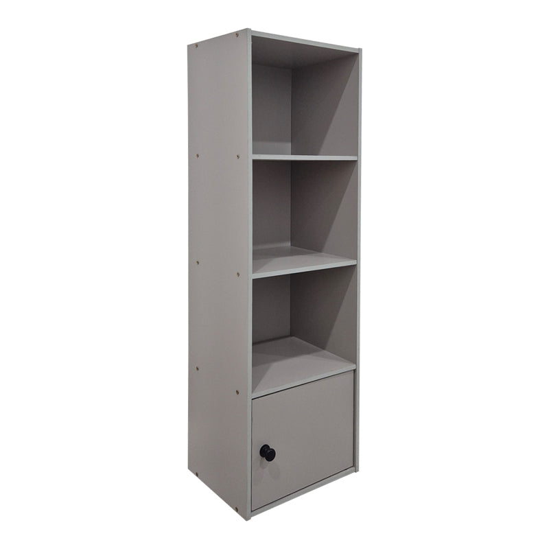 Lenobia column Bibliotecă cu cabinet light, gri, 31x24x95 cm