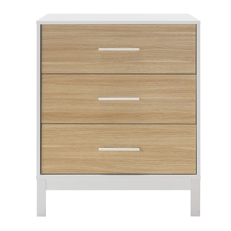 Comoda Adore London, 3 sertare, Alb - Stejar, 73x88x45 cm, foto produs