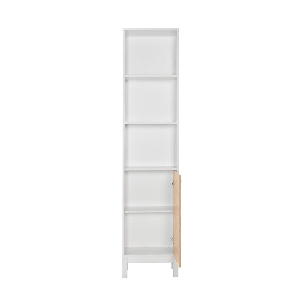 Biblioteca Adore London, 5 rafturi si usa, Alb, 45x202x26 cm